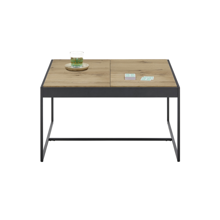 PULSE Coffee Table 83x83 cm, Oak/Black