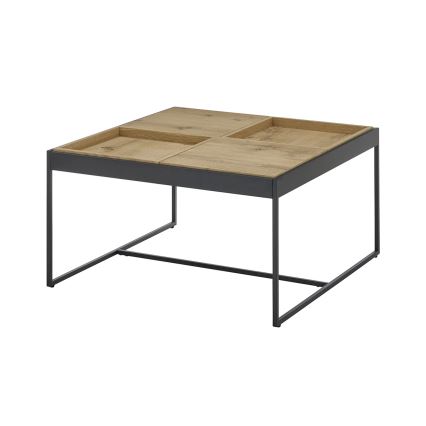 PULSE Coffee Table 83x83 cm, Oak/Black
