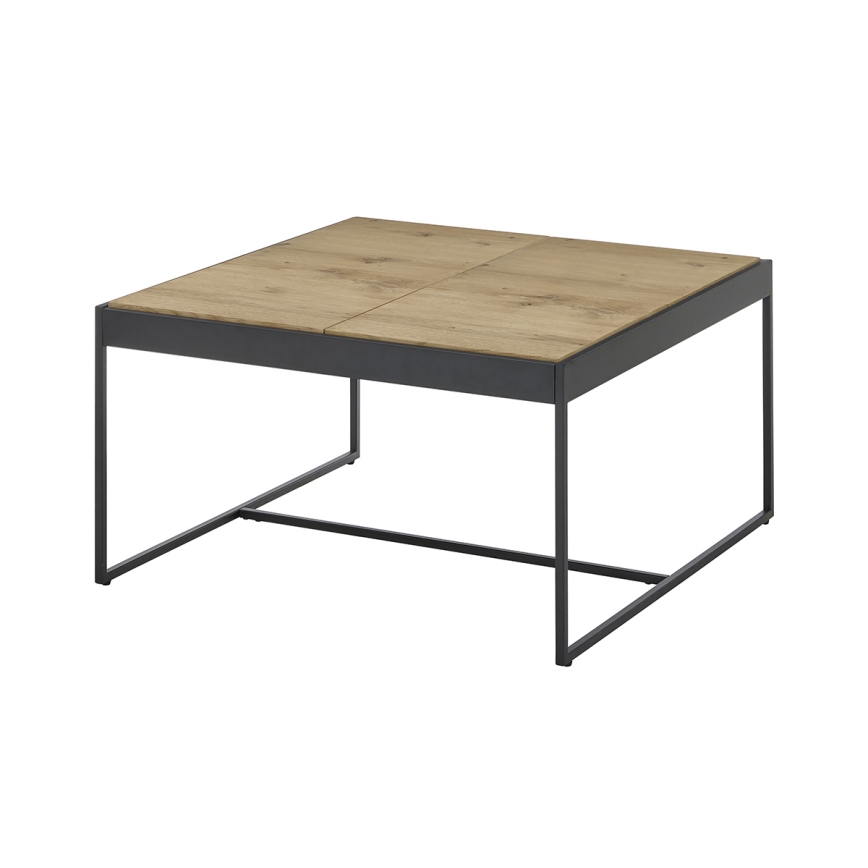 PULSE Coffee Table 83x83 cm, Oak/Black