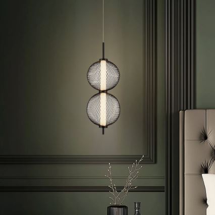 PUMA Cable-Suspended LED Pendant, 10W/230V, Ø 14 cm, Black