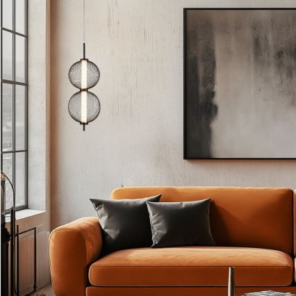 PUMA Cable-Suspended LED Pendant, 10W/230V, Ø 14 cm, Black