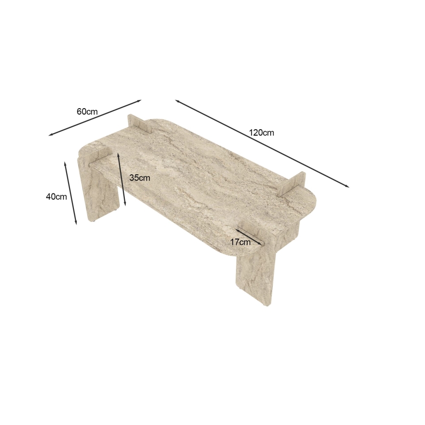 PURO 120x60 cm Coffee Table, Beige