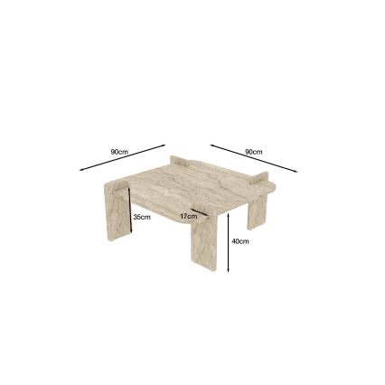 PURO 90x90 cm Coffee Table, Beige