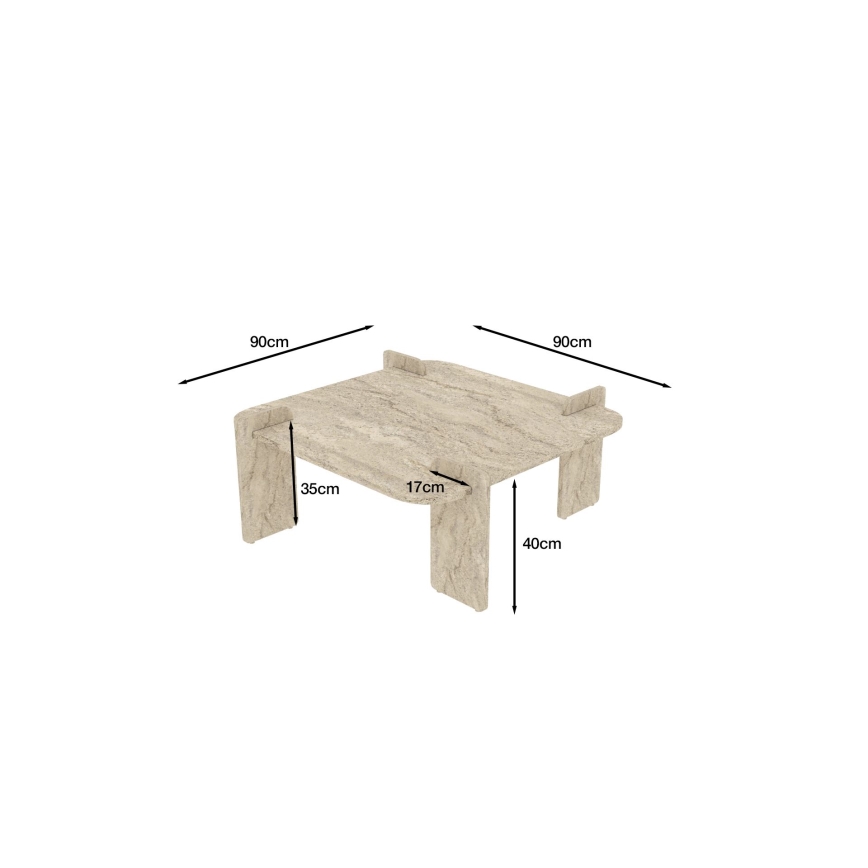 PURO 90x90 cm Coffee Table, Beige
