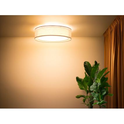 PURO Ceiling Light 2xE27/40W/230V Ø 50 cm Beige