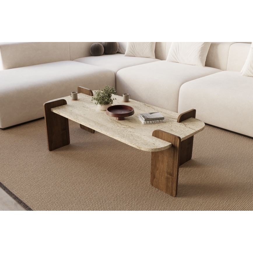 PURO Coffee Table 120x60 cm, Walnut/Beige