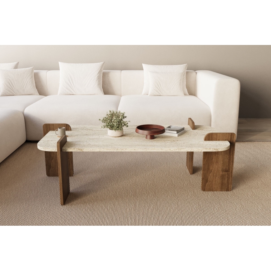 PURO Coffee Table 120x60 cm, Walnut/Beige