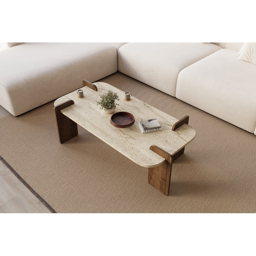 PURO Coffee Table 120x60 cm, Walnut/Beige