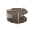 PURO Coffee Table 70x70 cm Walnut/Travertine