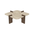 PURO Coffee Table 90x90 cm Beige/Walnut