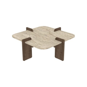 PURO Coffee Table 90x90 cm Beige/Walnut