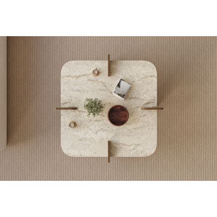 PURO Coffee Table 90x90 cm Beige/Walnut