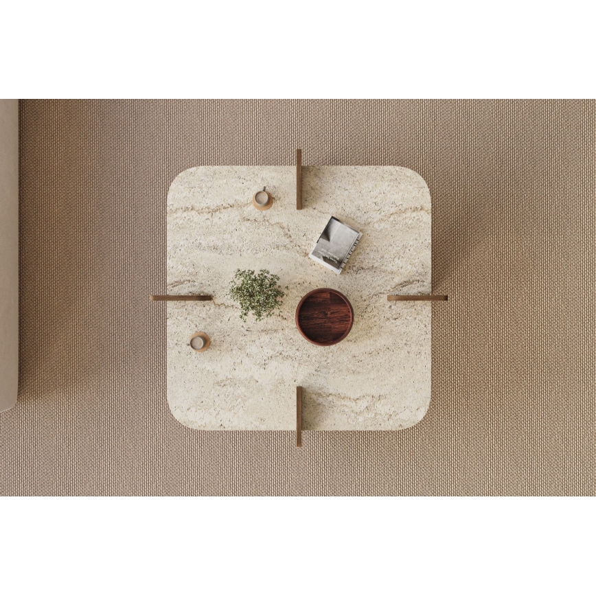 PURO Coffee Table 90x90 cm Beige/Walnut