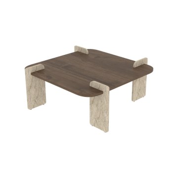 PURO Coffee Table 90x90 cm Walnut/Beige
