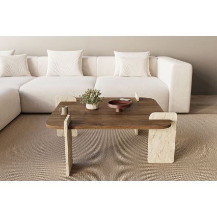 PURO Coffee Table 90x90 cm Walnut/Beige