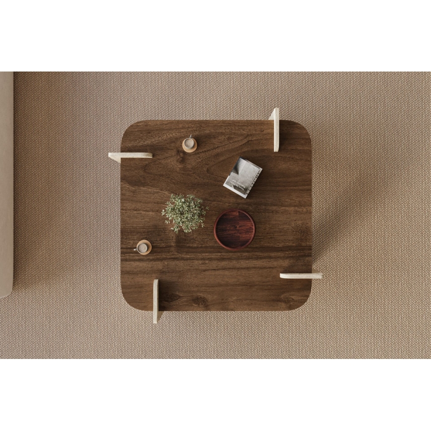 PURO Coffee Table 90x90 cm Walnut/Beige