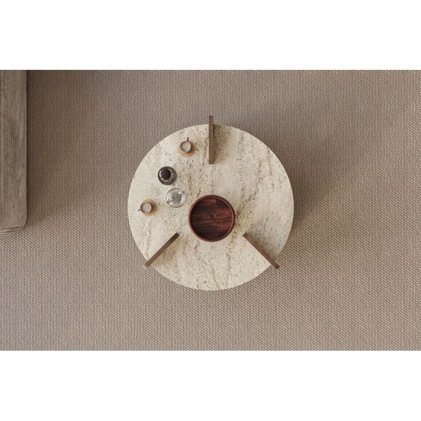PURO Coffee Table, Ø 70 cm, Beige/Walnut