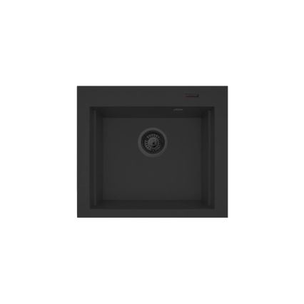 Pyramis 070169001_2 - Kitchen sink with cutting board SIROS 57x51,5 cm + sink tap granite/black