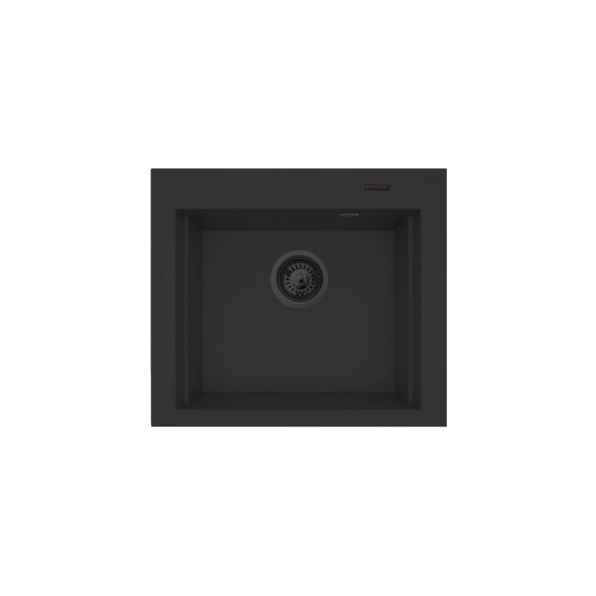 Pyramis 070169001_2 - Kitchen sink with cutting board SIROS 57x51,5 cm + sink tap granite/black