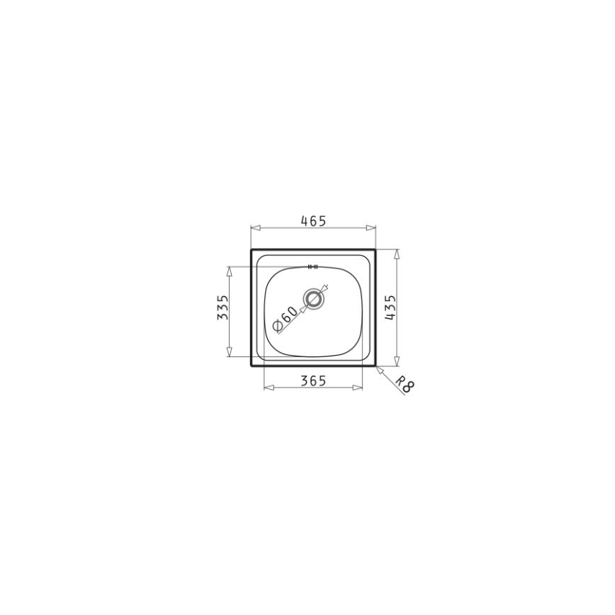 Pyramis 100139601 - Kitchen sink E33 46,5x43,5 cm satin