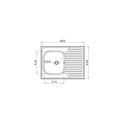 Pyramis 101041501 - CORE Kitchen Sink 80 x 60 cm, Satin Finish