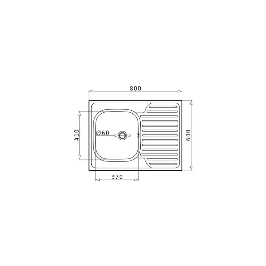 Pyramis 101041501 - Kitchen sink CORE 80x60 cm satin