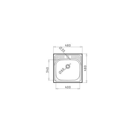 Pyramis 105061001 - Kitchen sink ET34 48x48 cm satin