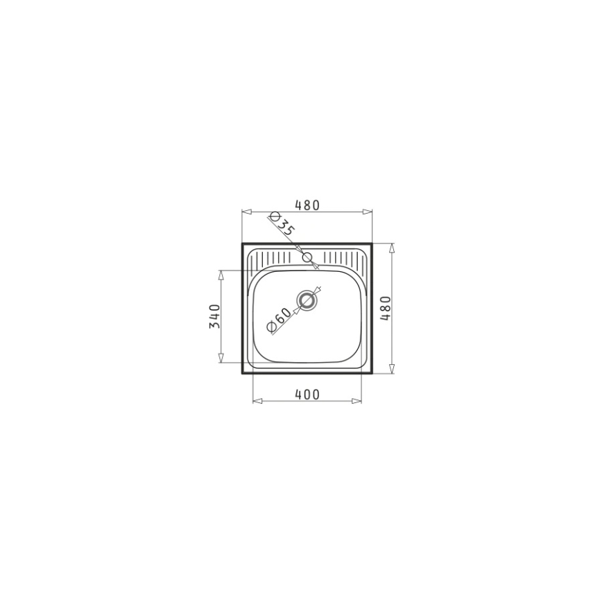 Pyramis 105061001 - Kitchen sink ET34 48x48 cm satin
