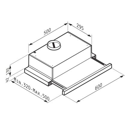 Pyramis 65040001 - Kitchen hood SLIDING NT 60 cm white