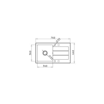 Pyramis 70053701 - Kitchen sink NEXT 76x44 cm granite/grey