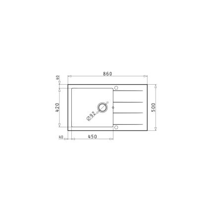 Pyramis 70070611 - Kitchen sink ATHLOS 86x50 cm granite/white