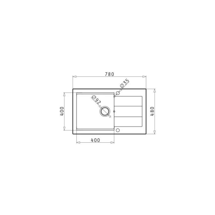 Pyramis 70083801 - SPARTA PLUS LUX Kitchen sink 78x48 cm granite/grey