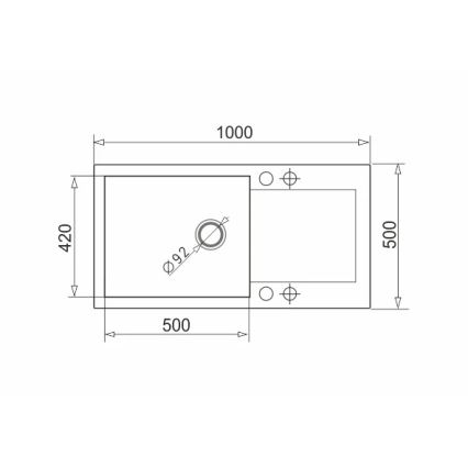Pyramis 70089601 - Kitchen sink MIDO 100x50 cm granite/black