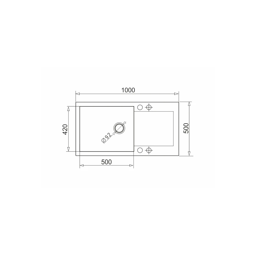 Pyramis 70089601 - Kitchen sink MIDO 100x50 cm granite/black
