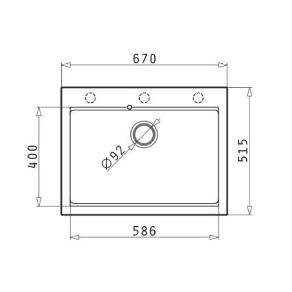 Pyramis 70094201 - SIROS Kitchen Sink 67 x 51.5 cm granite/black
