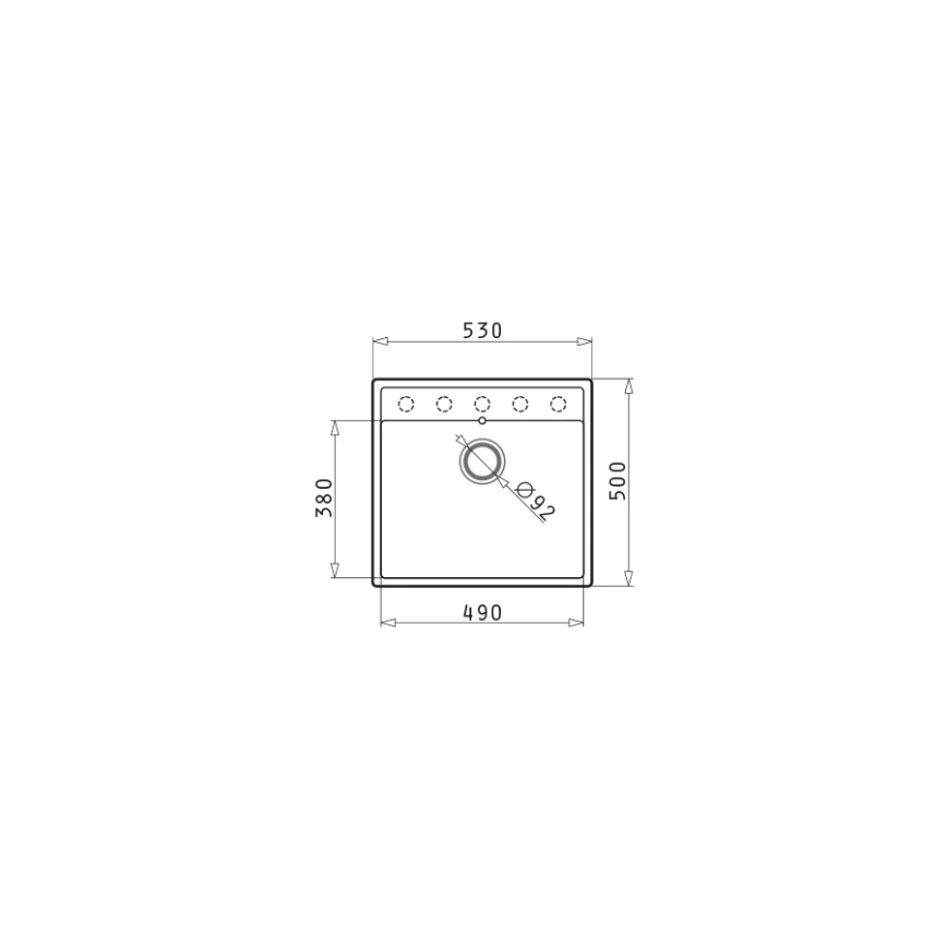 Pyramis 70168301 - CAMEA Kitchen Sink 50x53 cm, Granite/Black