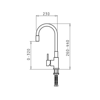 Pyramis 90938101 - Sink tap with flexible arm FLESSI beige
