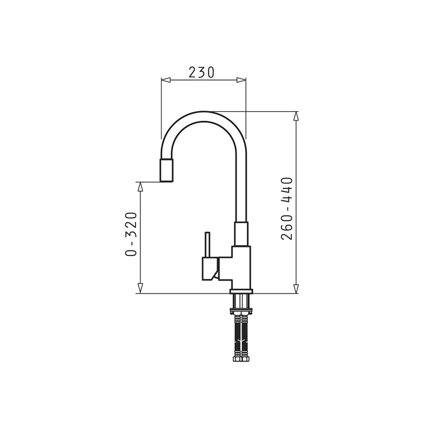 Pyramis 90938101 - Sink tap with flexible arm FLESSI beige