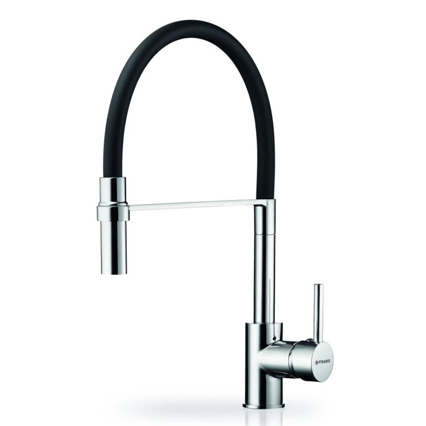 Pyramis 90939801 - Sink tap with flexible arm SERINA chrome/black