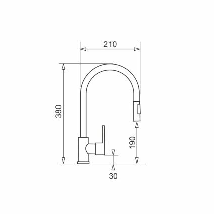Pyramis 90941338 - Sink tap with pull-out sprayer IDEA black matte