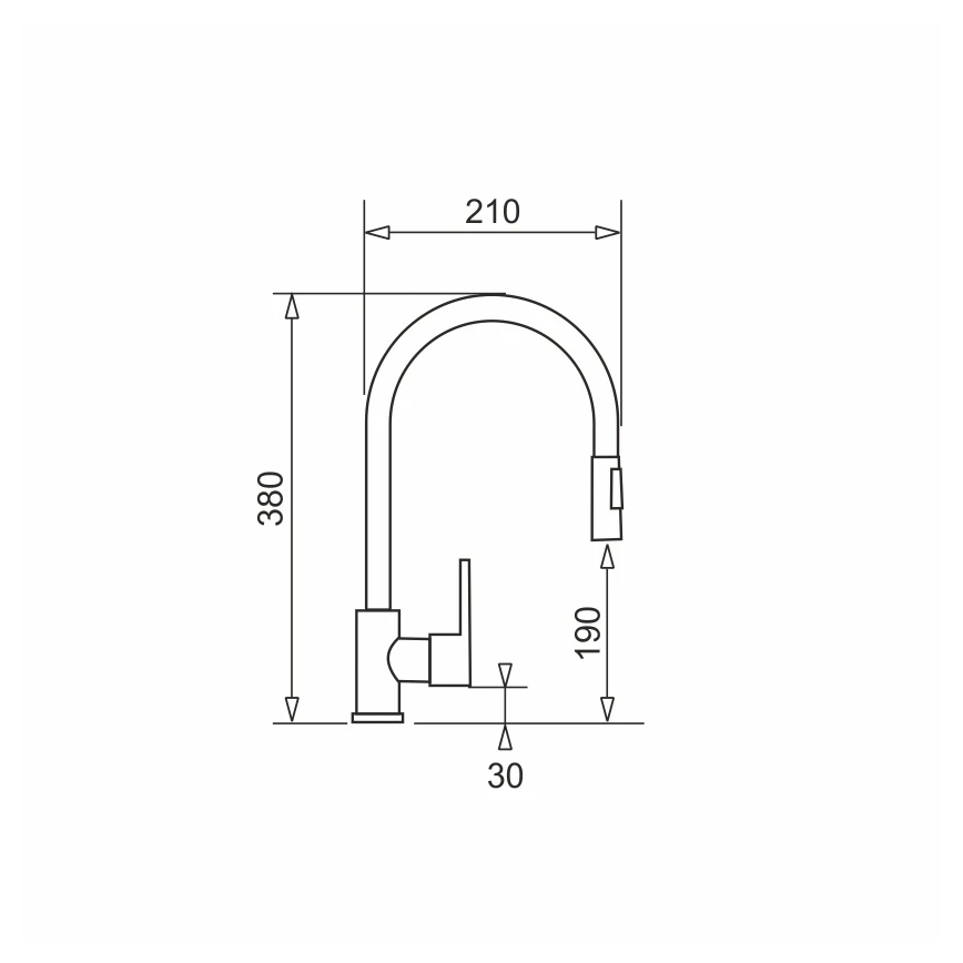 Pyramis 90941338 - Sink tap with pull-out sprayer IDEA black matte