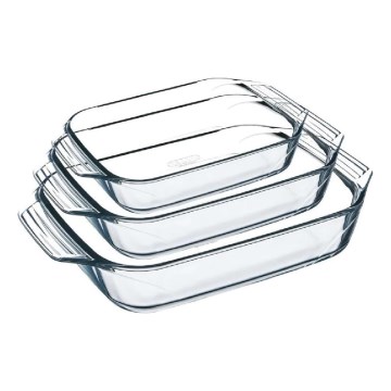 PYREX 3-piece baking dish set – 2 L, 3 L, 4 L