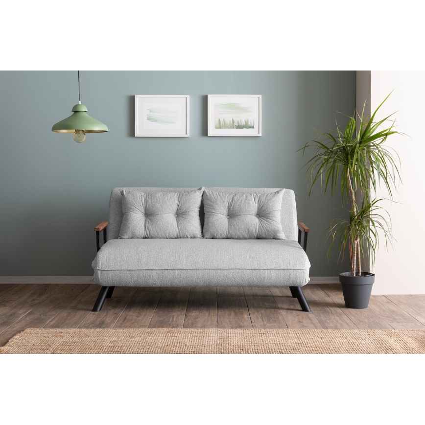 QIRA Two-Seater Sofa Bed, Grey