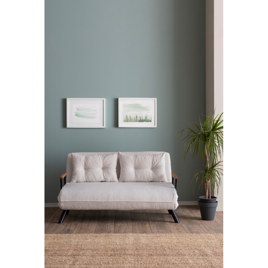 QIRA Two-Seater Sofa Bed — White