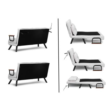 QIRA Two-Seater Sofa Bed — White