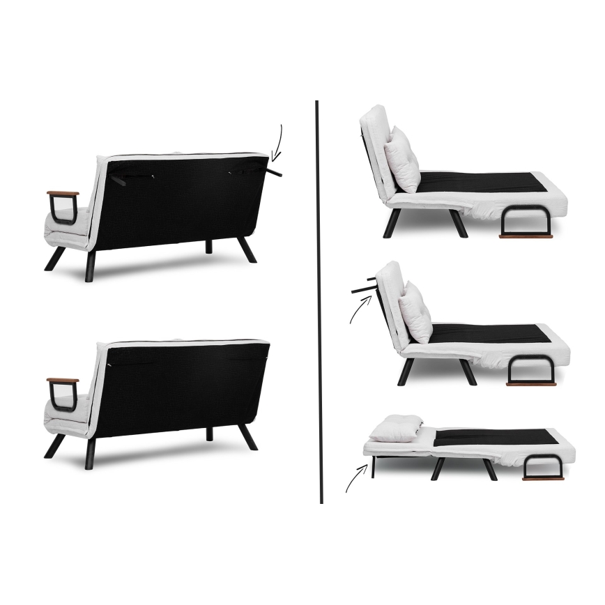 QIRA Two-Seater Sofa Bed — White