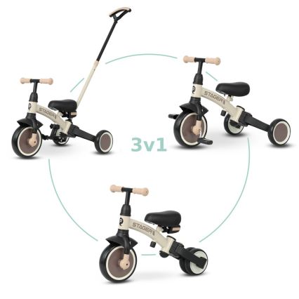 QPlay - 3-in-1 STAGER Children's Tricycle, Beige
