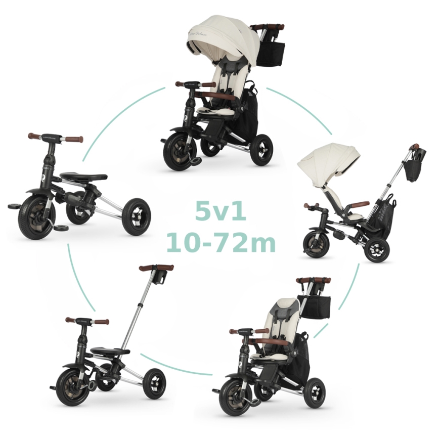 QPlay - 5-in-1 Children's Tricycle NOVA DELUXE Beige