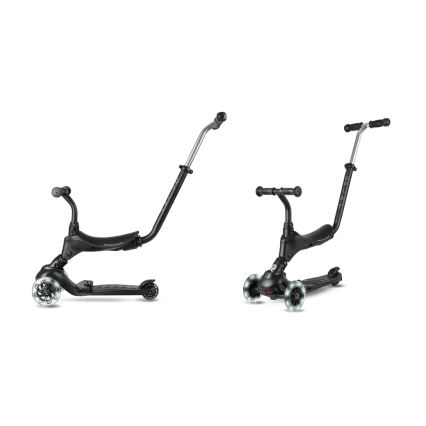 QPlay - 5-in-1 Kids' Scooter with LED Wheels SEMA PRO, Black