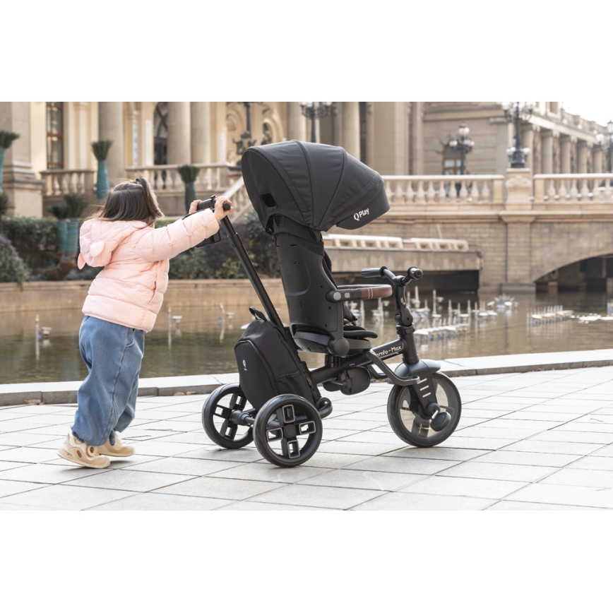 QPlay - 8-in-1 COMFO MAX Children's Tricycle, Black